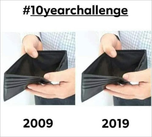10yearschallenge cu portofelul meu