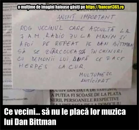 anunt foarte important pentru un vecin
