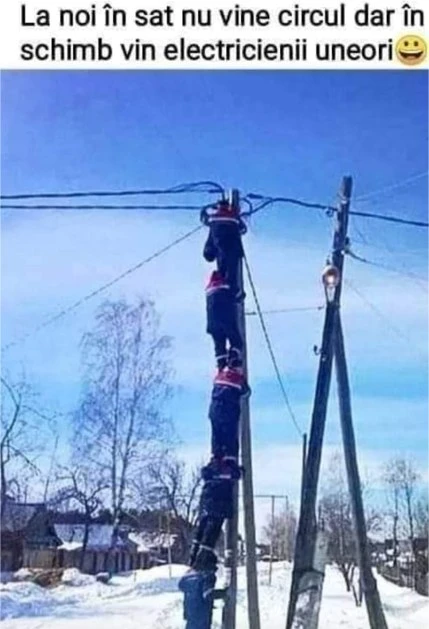 ce fac electricienii cand nu au scara