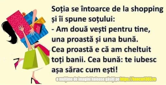 ce vesti ii aduce o femeie sotului ei