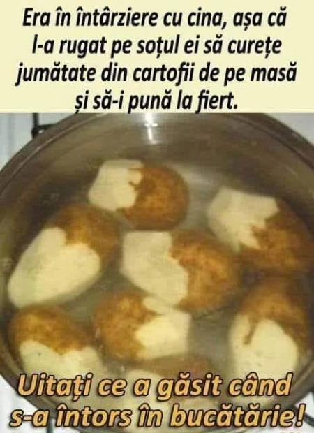 cum a curatat un barbat cartofii