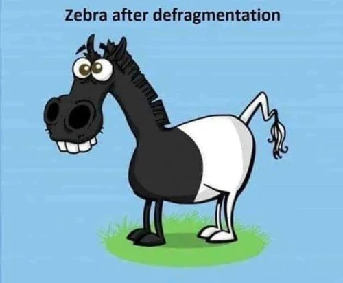 cum arata o zebra defragmentata