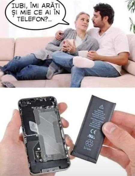 cum ii arata un barbat telefonul sotiei lui gluma