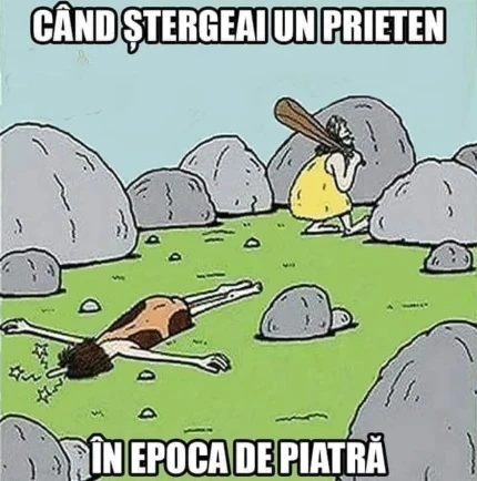 cum stergeai un prieten in epoca de piatra