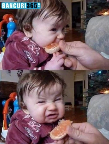 fata unui copil care mananca citrice bancuri