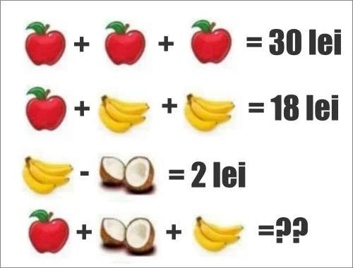 problema distractiva cu fructe