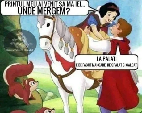 unde o duce printul pe Alba ca Zapada banc